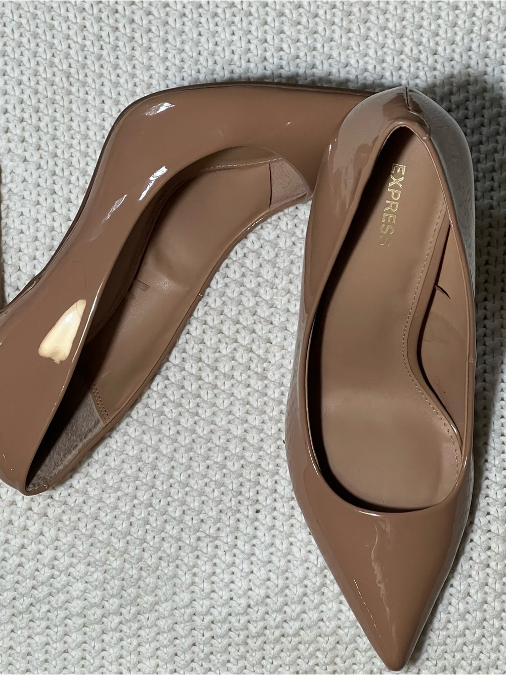 Express Women's Patent Pointed-Toe Pumps in Brown